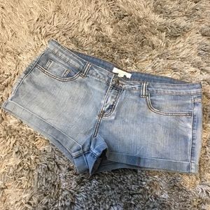 Denim short shorts